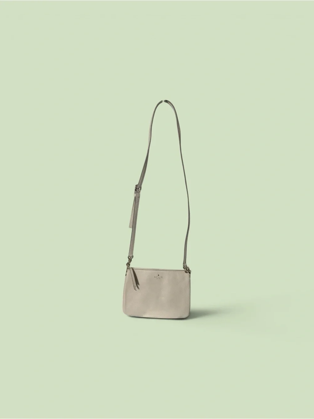 kate spade Pebbled Leather Crossbody Bag in Light Beige